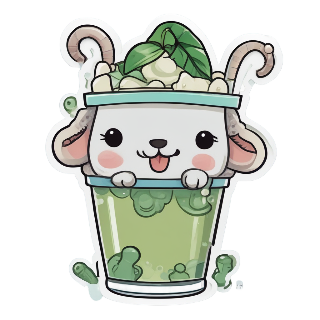 Lamb with Bubble Tea — food & drink stickers