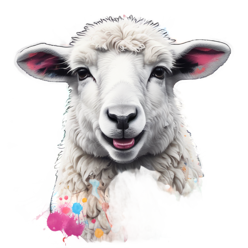 Lamb with Paint Splatter — farm nursery stickers