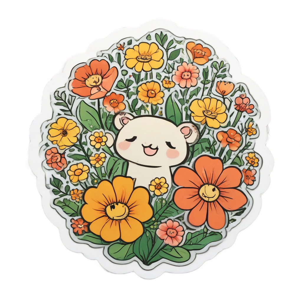 Laughing Buttercup Bouquet Glee — wildflowers stickers