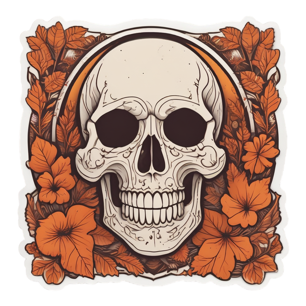 Laughing Harvest Moon Skull — mystical skull stickers