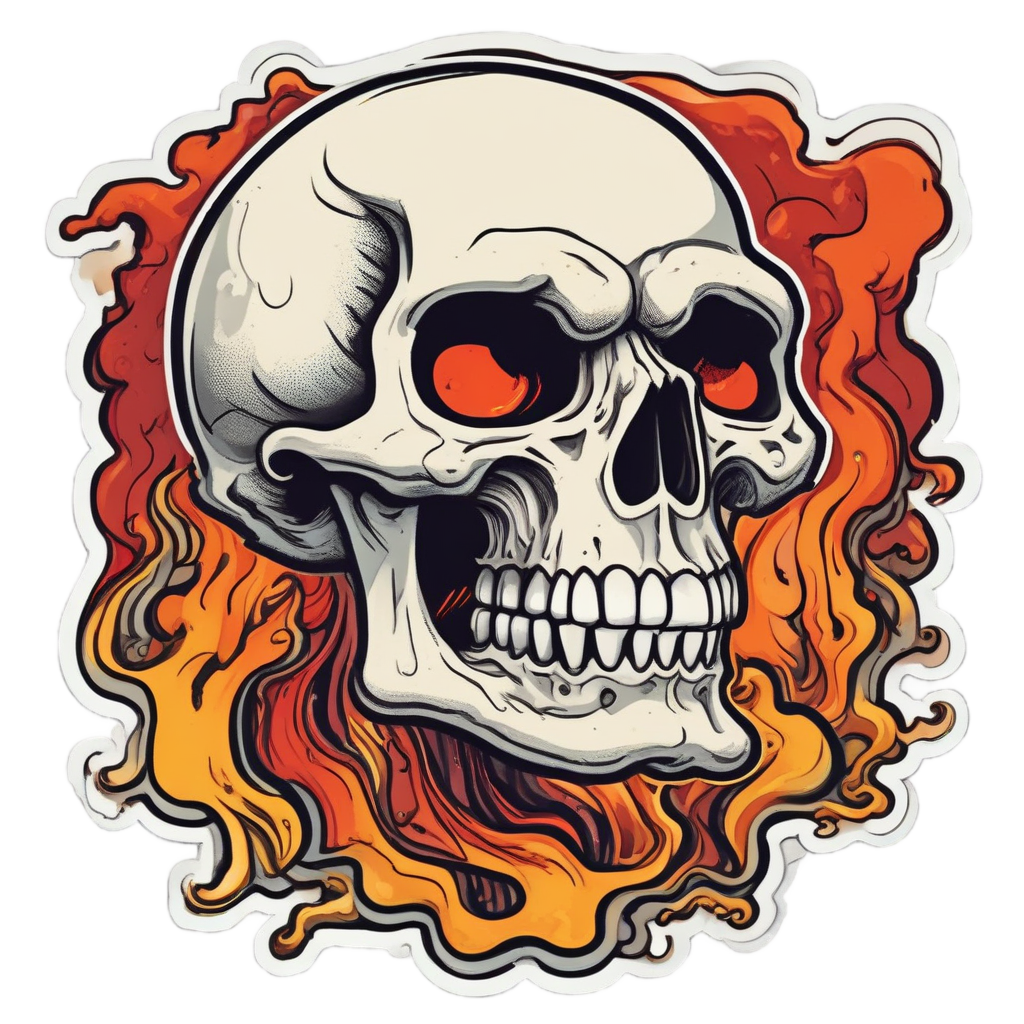 Laughing Lava Skull — spooky stickers
