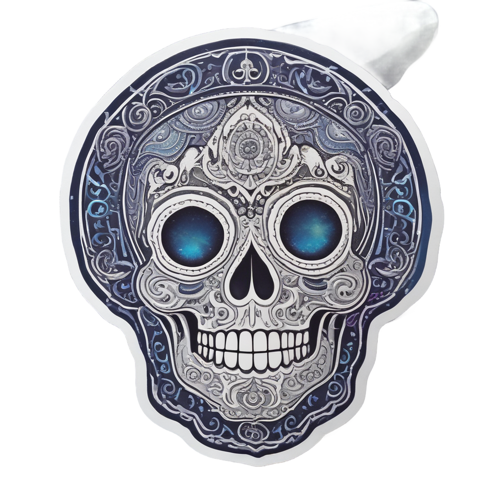 Laughing Moon Skull — sugar skull stickers