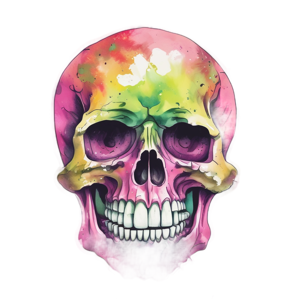 Laughing Neon Skull — crystals & healing stickers