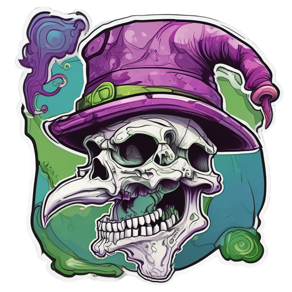Laughing Raven Skull Jester — reaper skull stickers