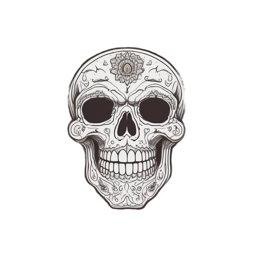 Laughing Sun Calavera — sugar skull stickers
