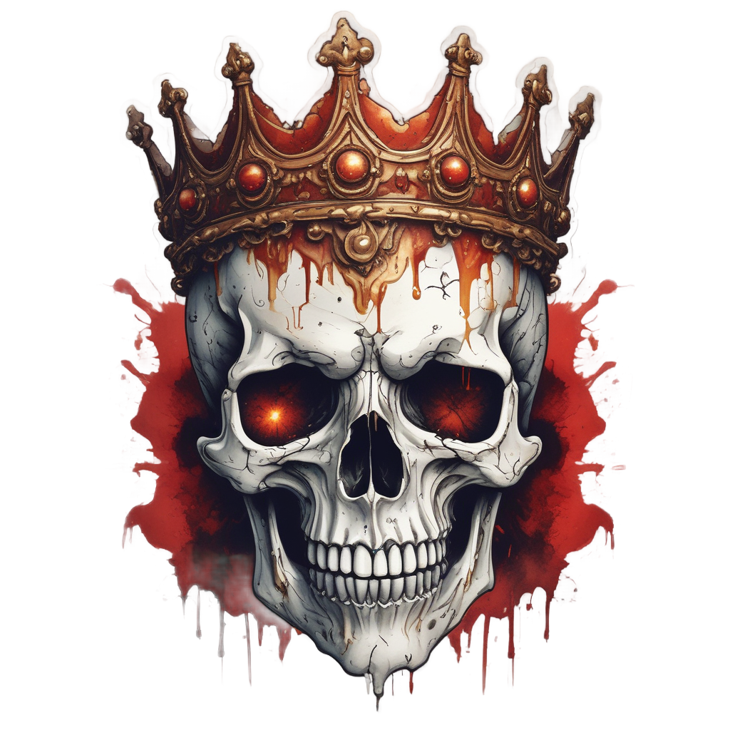 A skull with a glowing lava crown