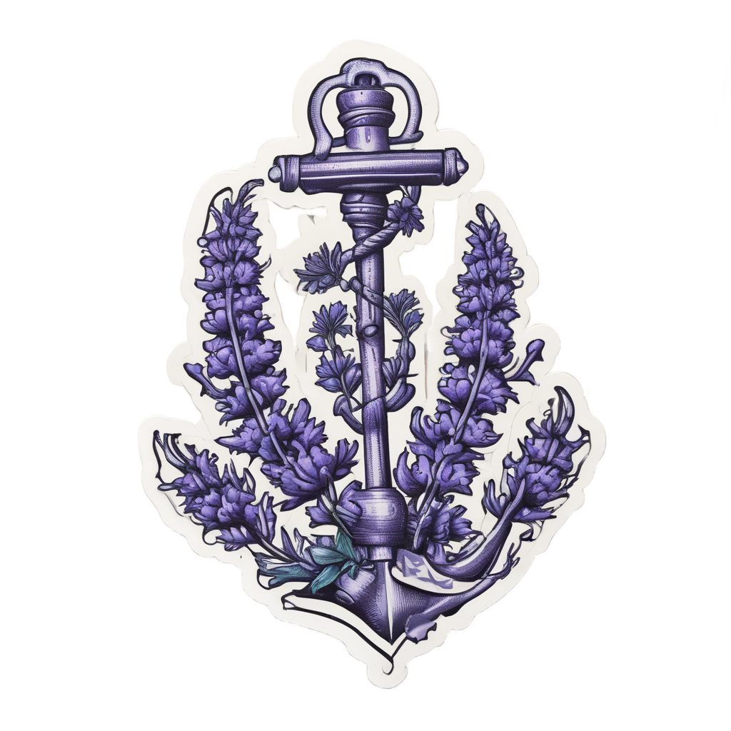 Lavender Anchor Steadfast — single stem stickers