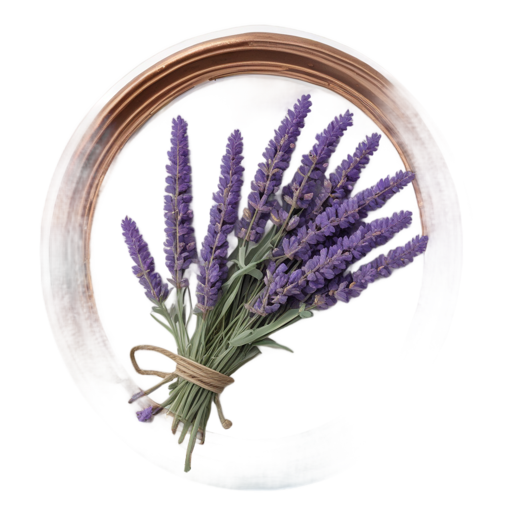 Lavender Bundle Oval — pressed flowers stickers