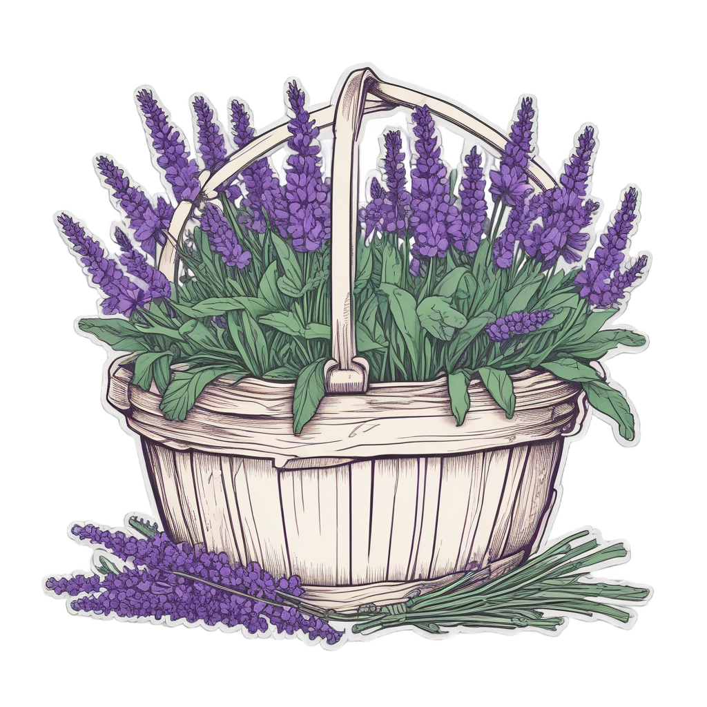 Lavender Harvest Basket — forest floor stickers