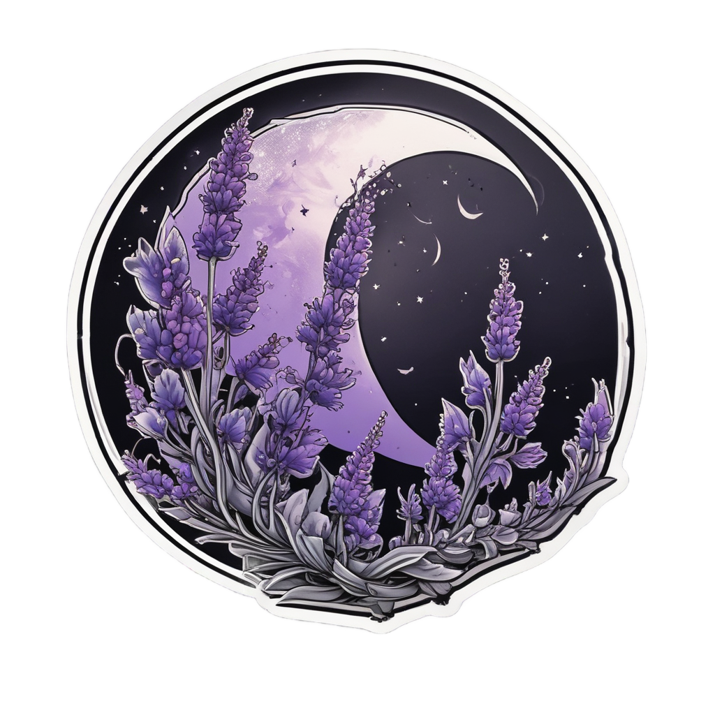 Lavender in Moonlight — single stem stickers