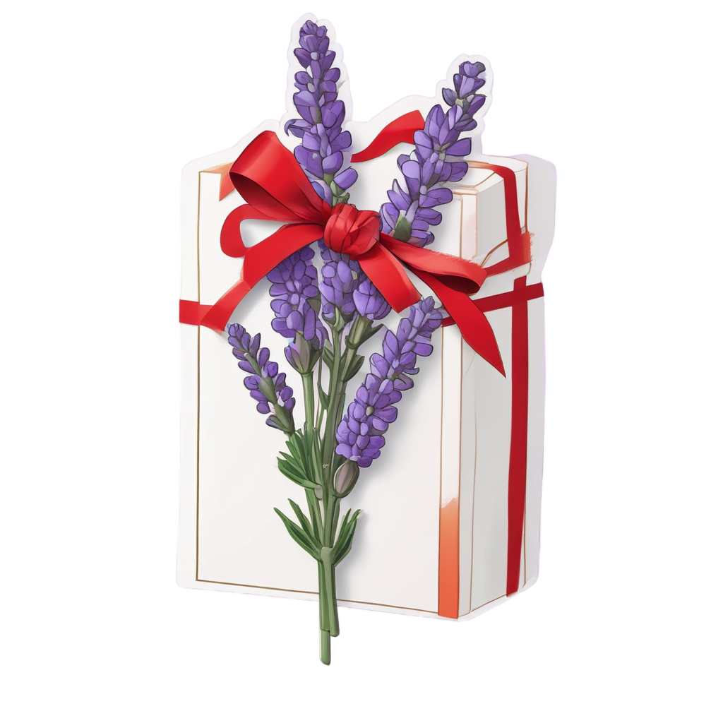 Lavender Sprig Gift Wrapped — single stem stickers