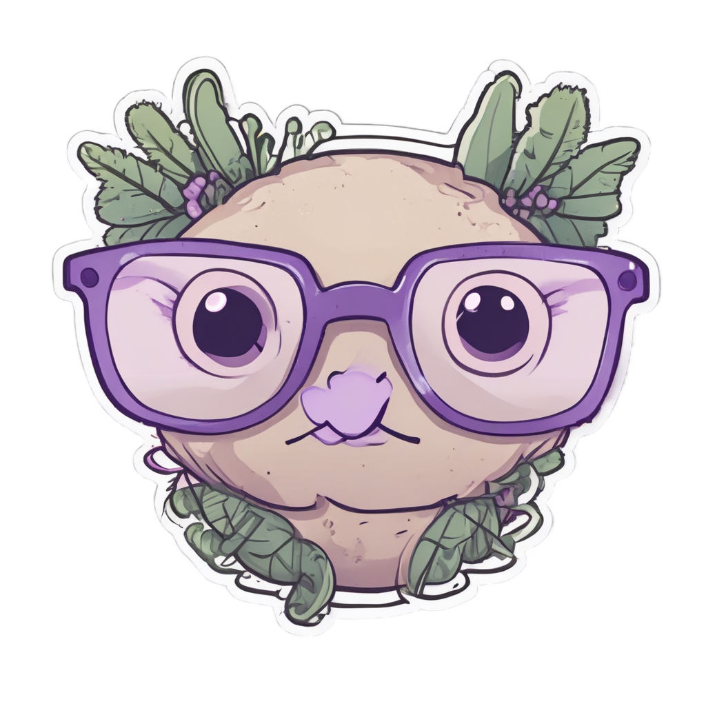 Lavender Sprig with Glasses — single stem stickers