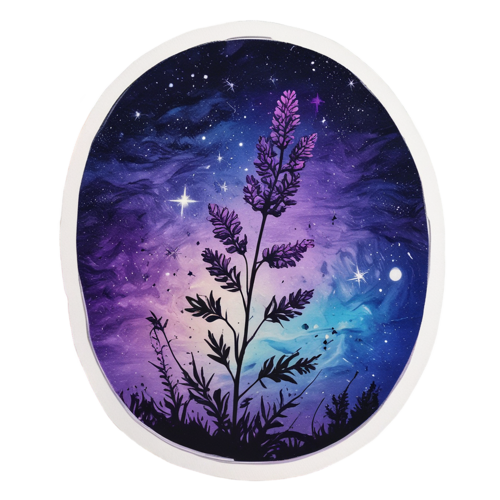 Lavender with Starry Night — single stem stickers