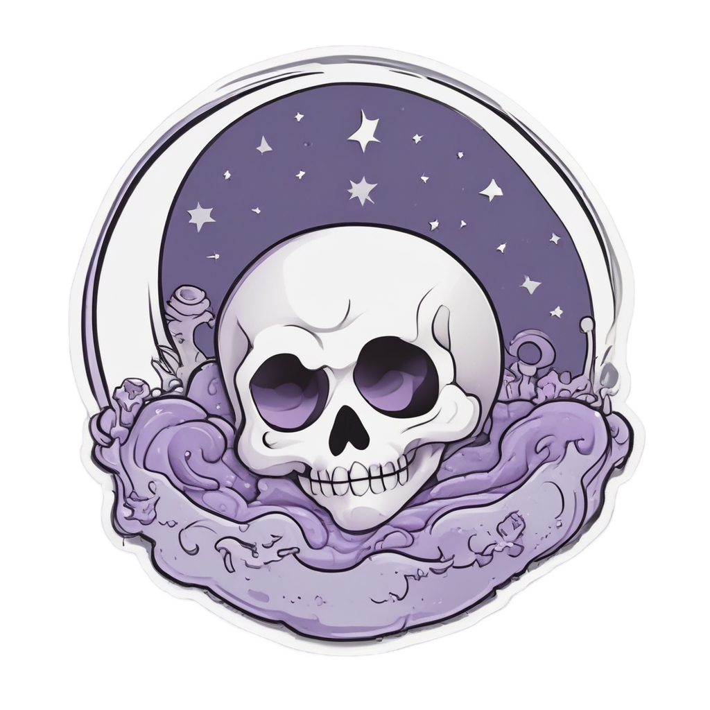 Lazy Skull Napping — skull & crossbones stickers