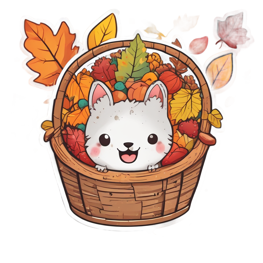 Leaf Basket Leap — forest floor stickers