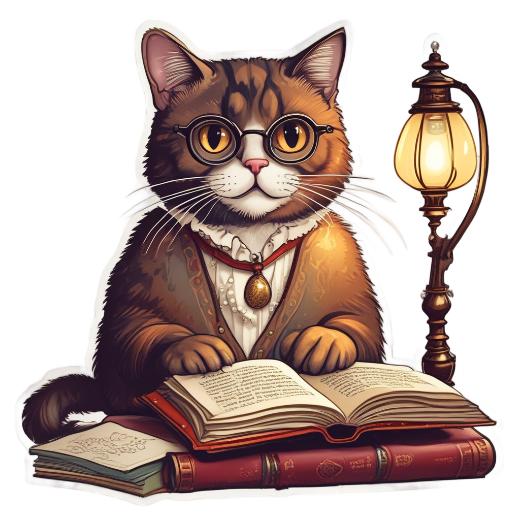 Librarian Loaf Reading — cats stickers