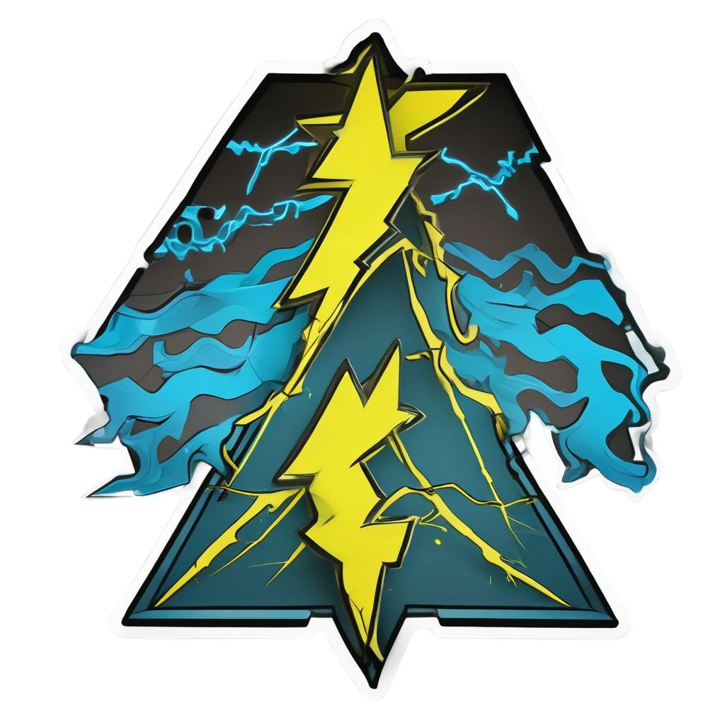 Lightning Bolt Shock — warning signage stickers