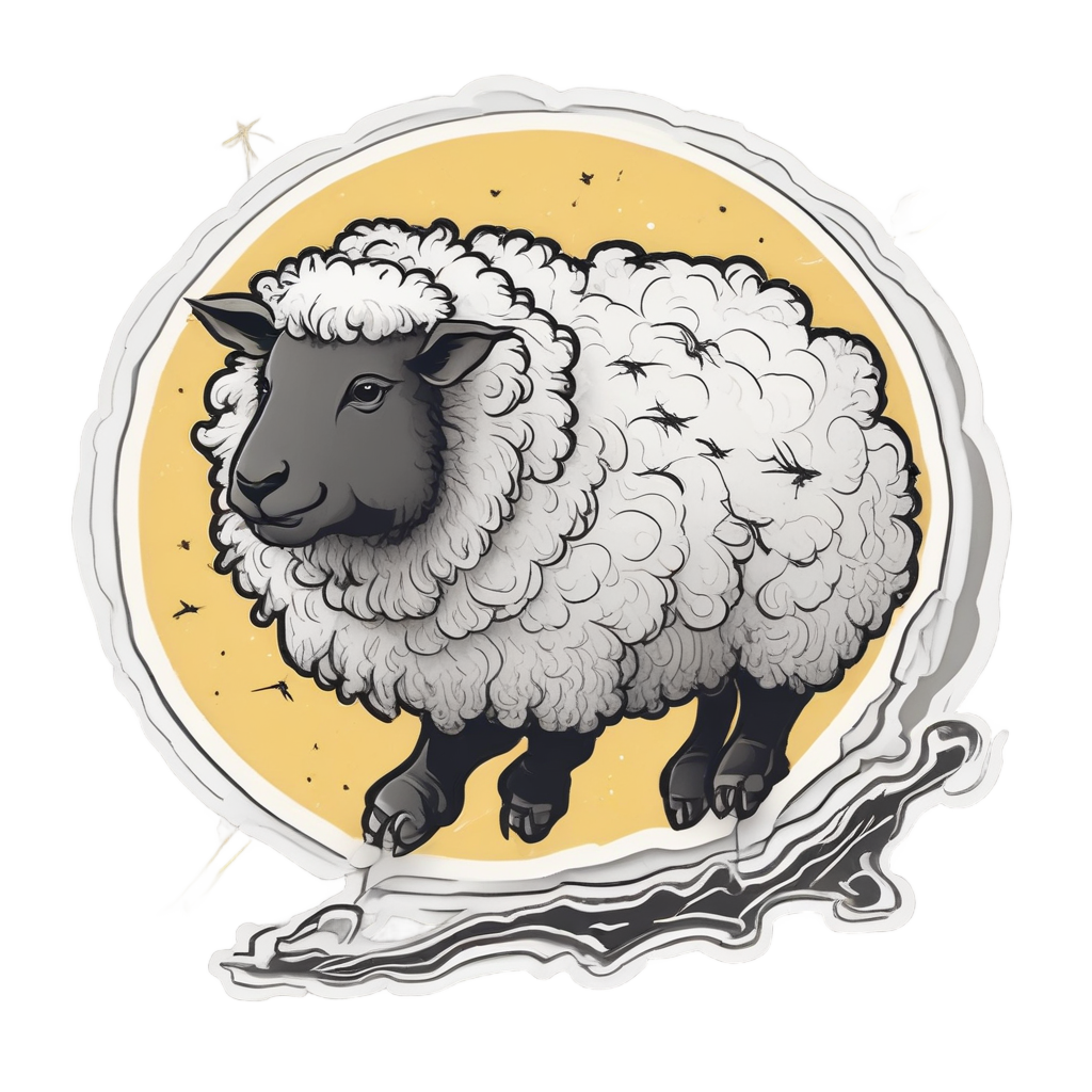 Lightning Sheep Leap — high voltage stickers
