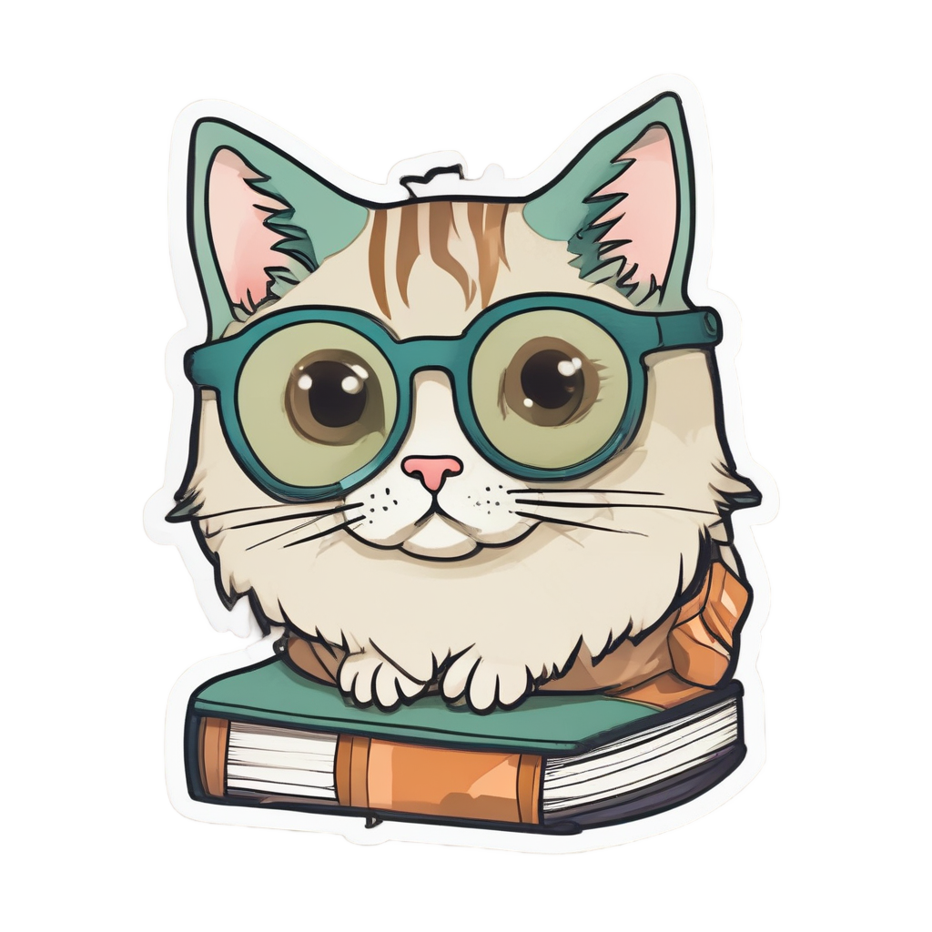 Loaf Cat With Oversized Glasses — cats stickers