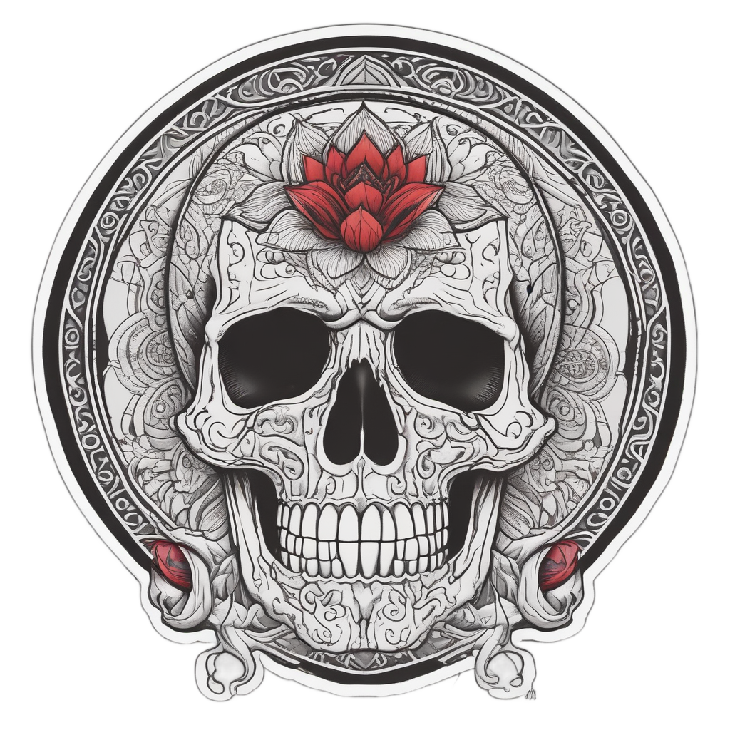 Lotus Moon Skull — boho skull stickers