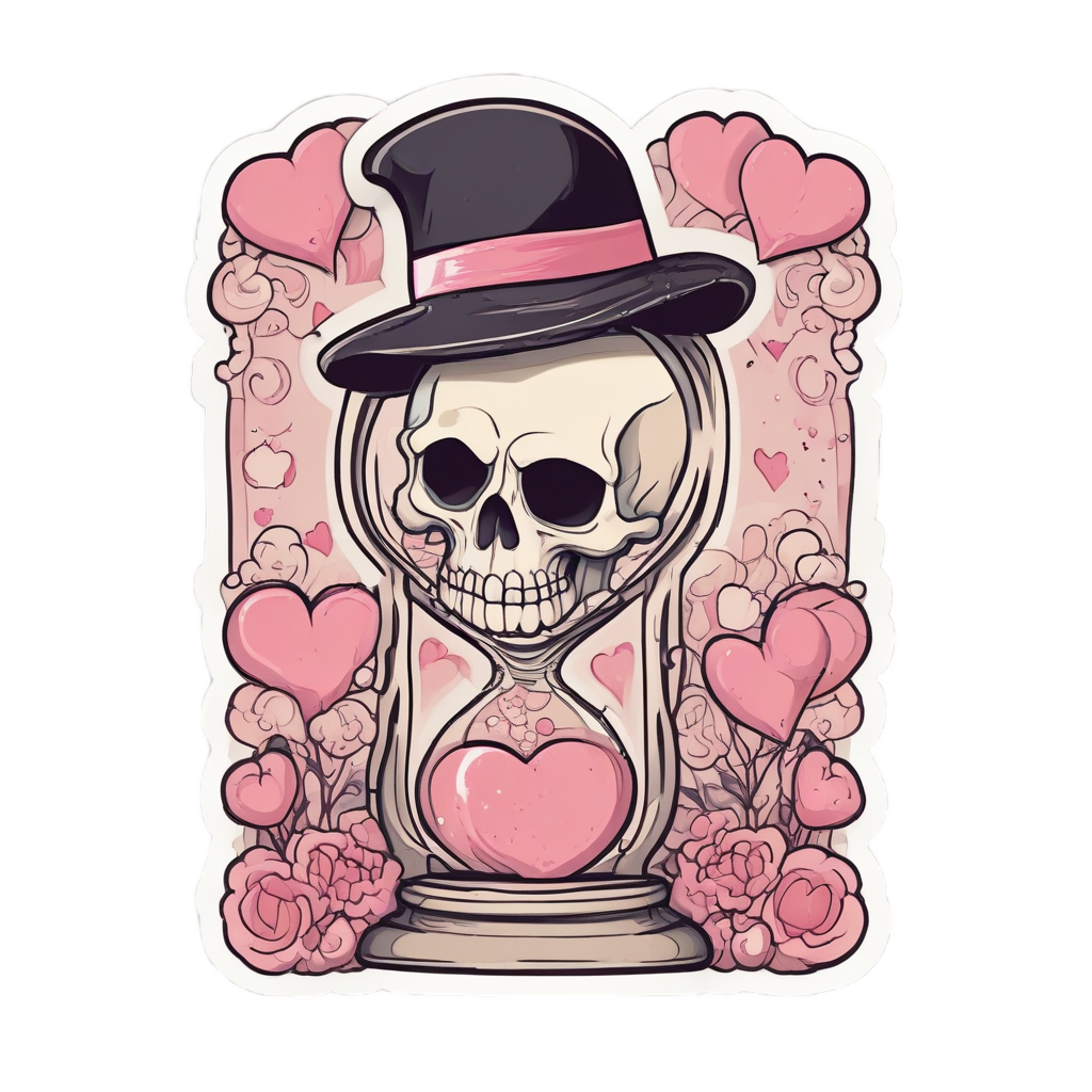 Loving Hourglass Reaper — reaper skull stickers