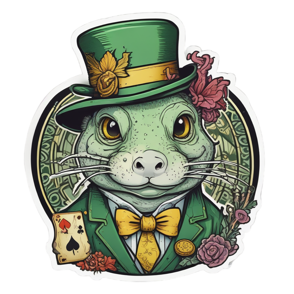 Lucky Axolotl Gambler — wildlife stickers