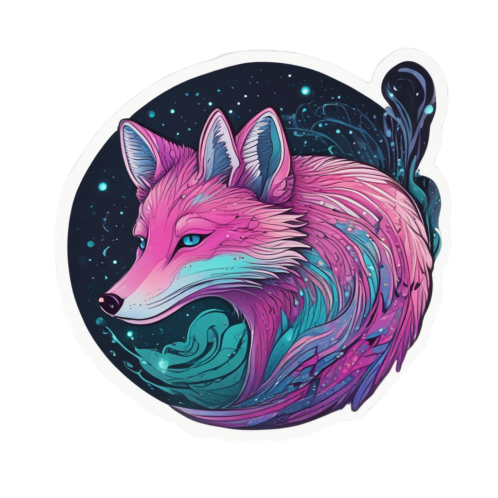 Luminous Trail Fox — open road stickers