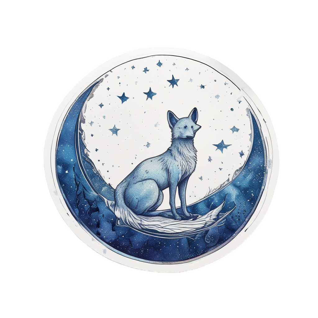 Lunar Fox Star Gazer — wildlife stickers