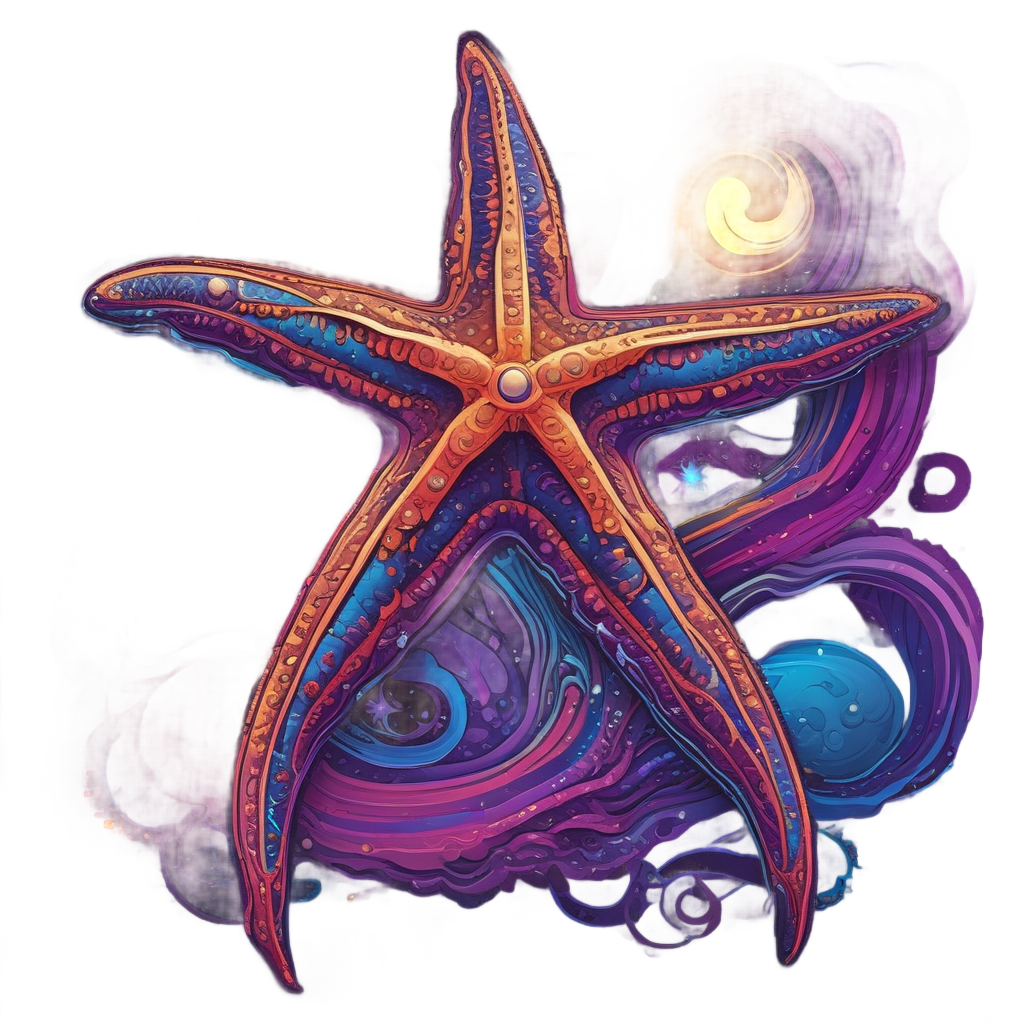Majestic Cosmic Starfish — galaxy stickers