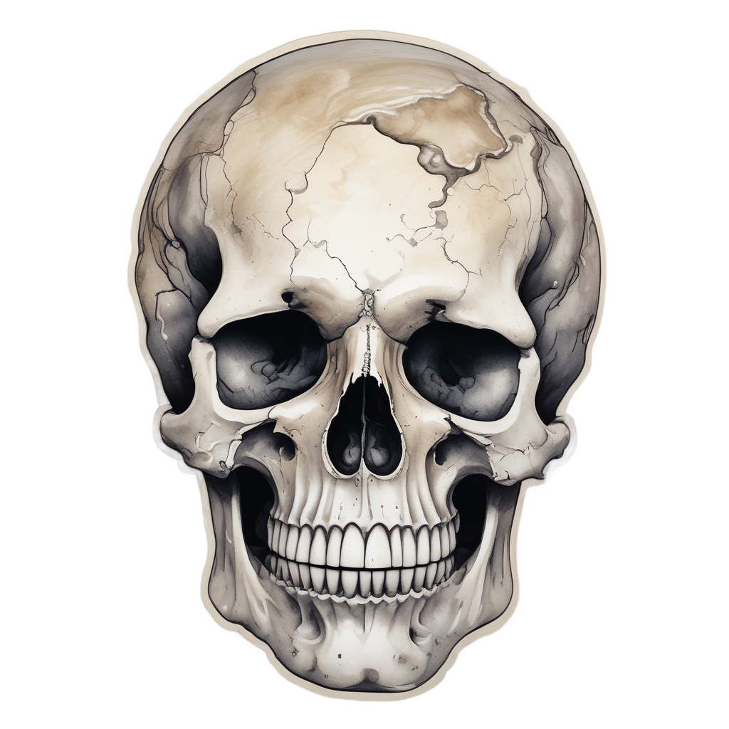 Marbled Bone Skull — minimal skull stickers