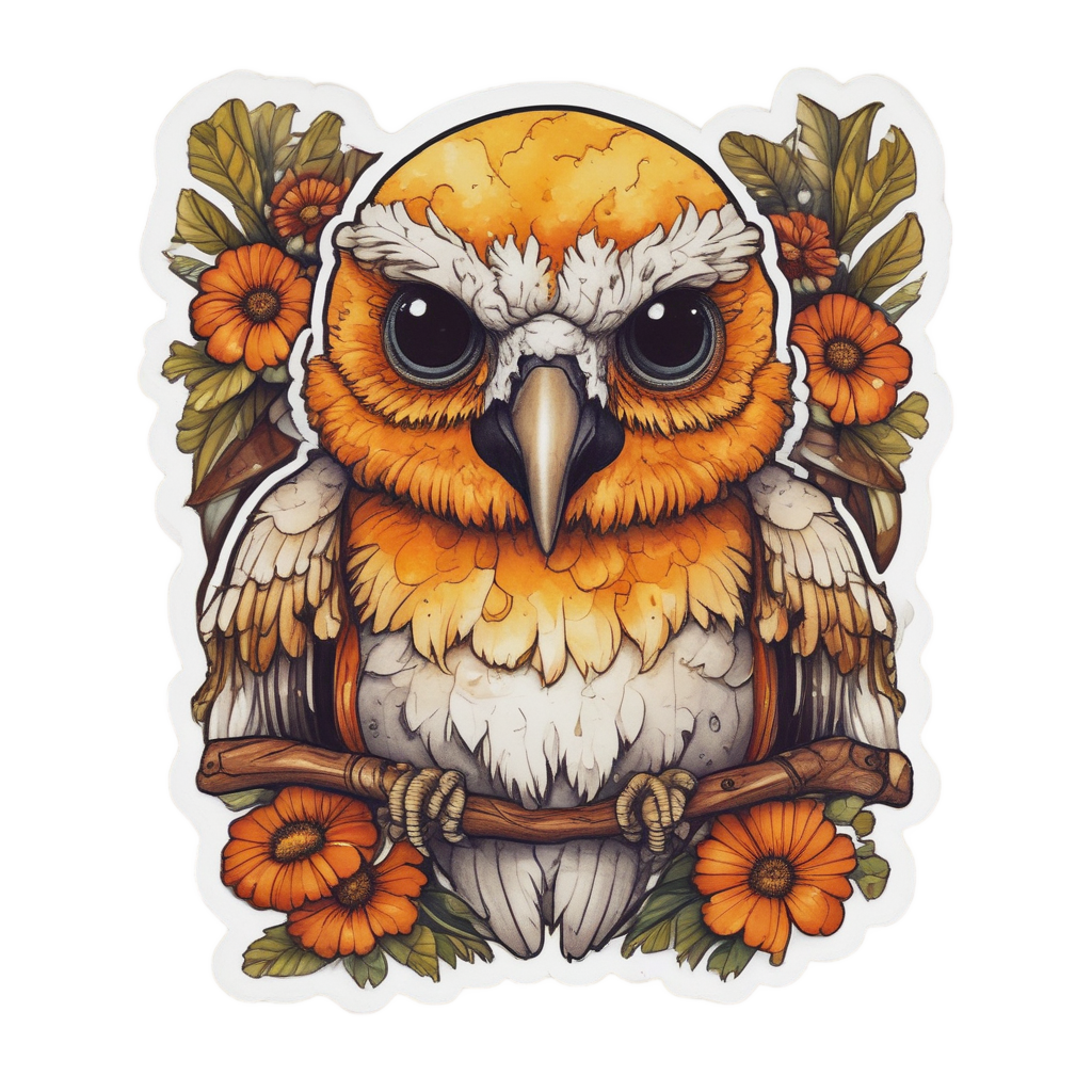 Marigold Pirate Skull — sugar skull stickers