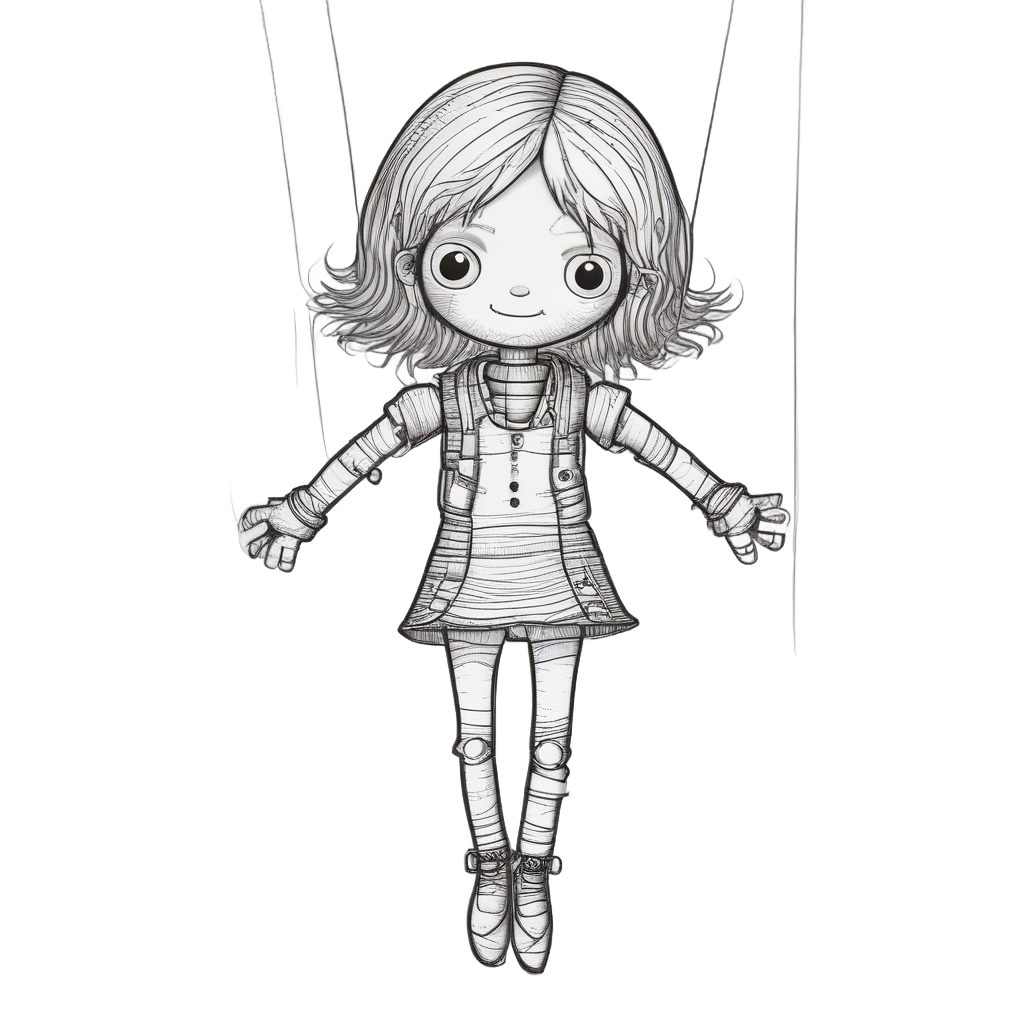 Marionette with Tangled Strings — horror stickers