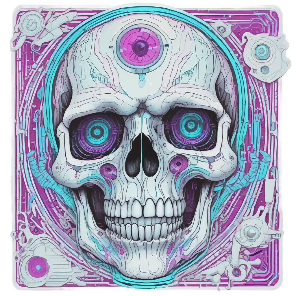 Mecha Raven Skull — reaper skull stickers