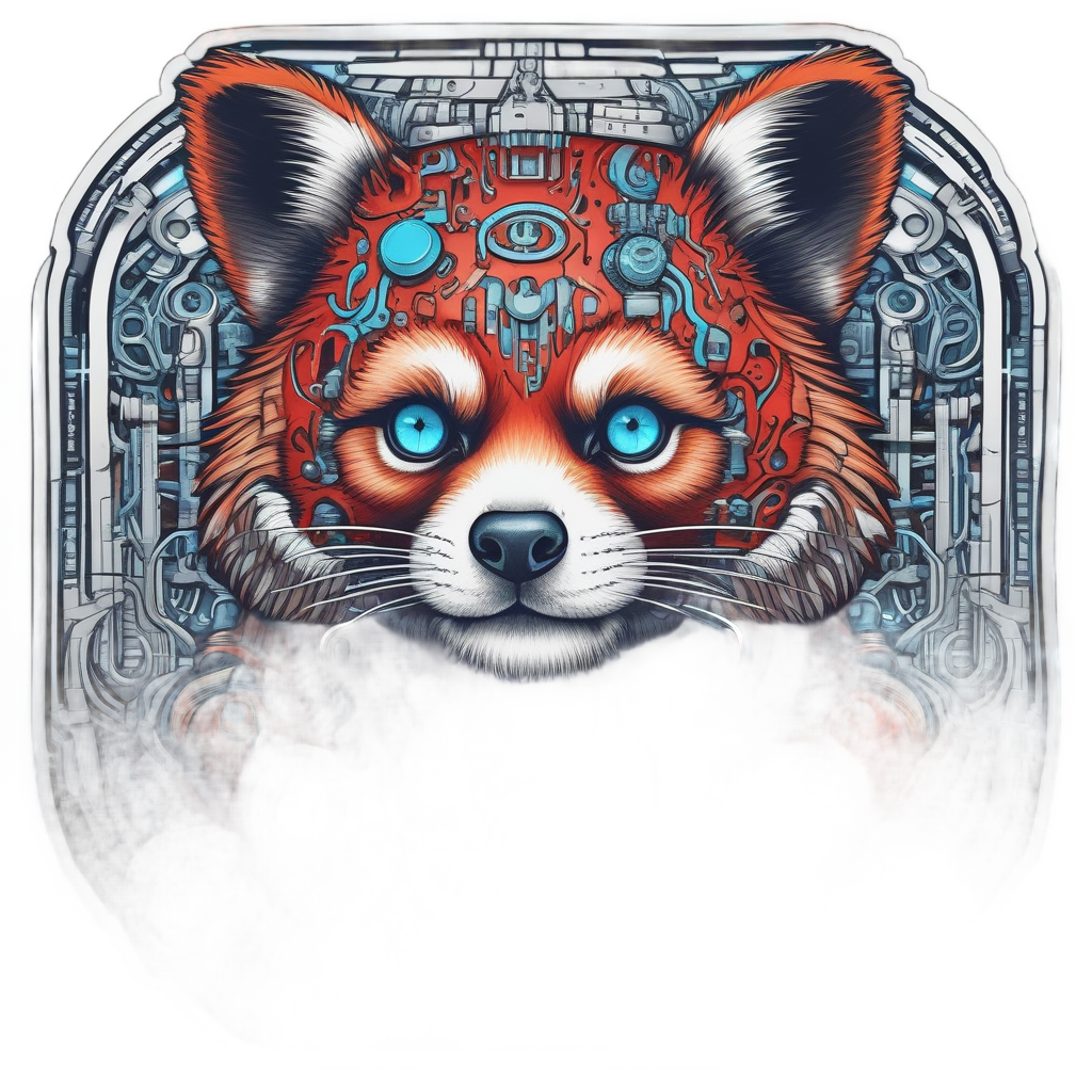 Mechanical Red Panda Cyborg — wildlife stickers