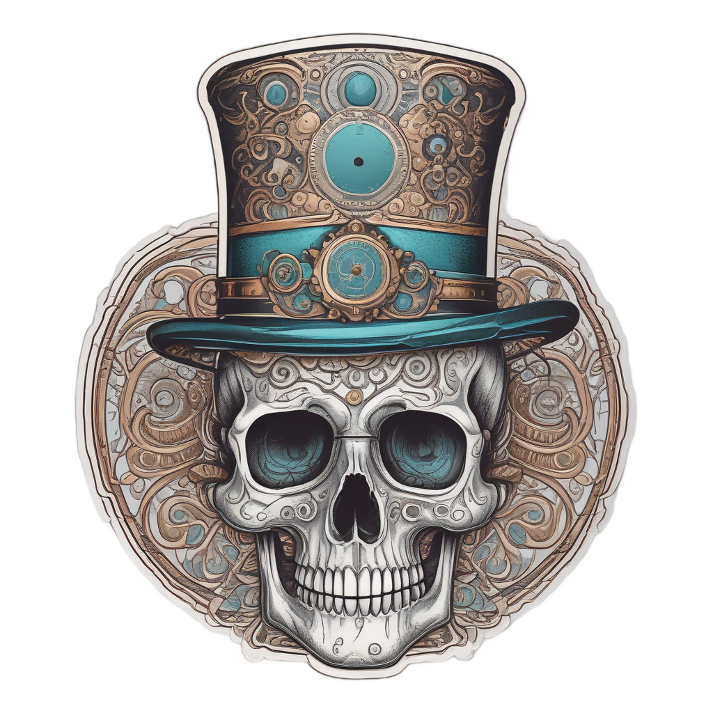 Mechanical Steampunk Skull — war-paint skull stickers