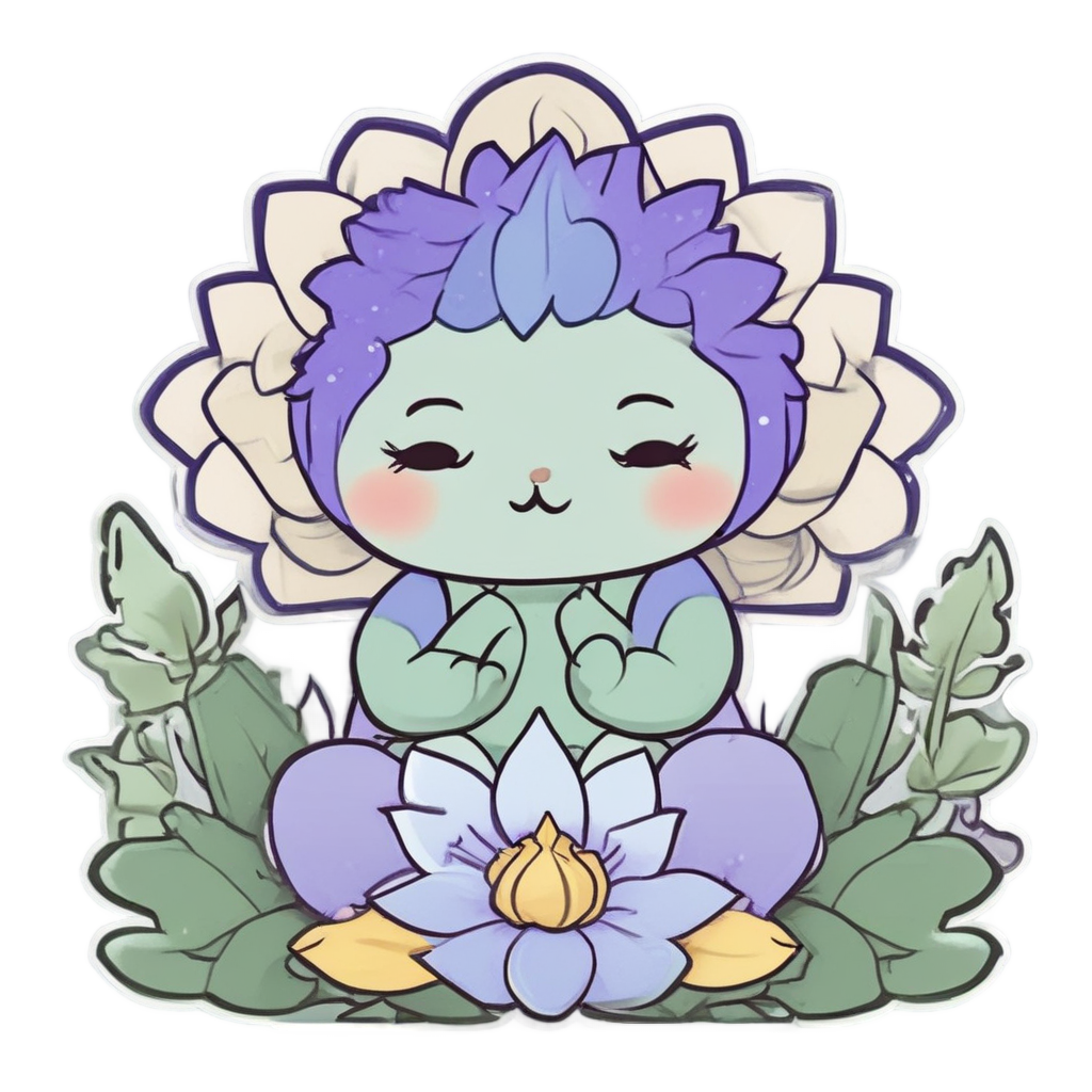 Meditating Cornflower Zen — wildflowers stickers