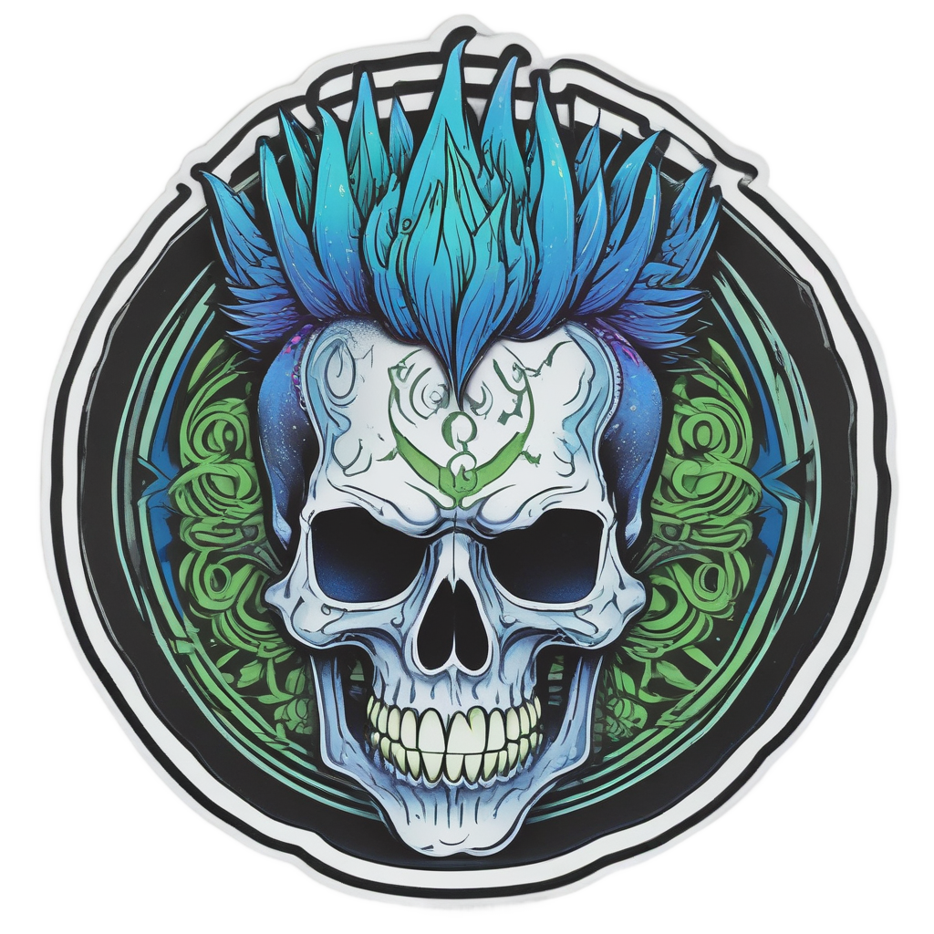 Meditating Mohawk Skull — mystical skull stickers