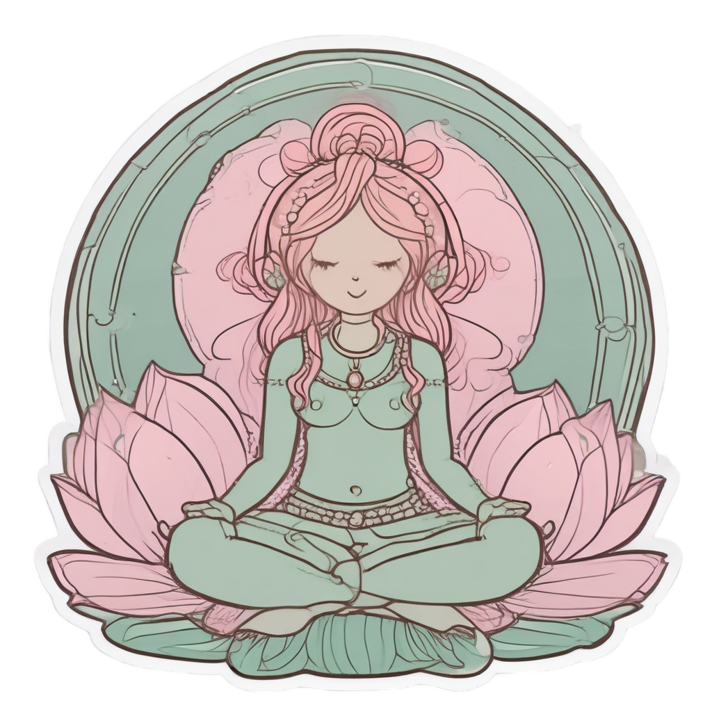 Meditating Sun with Lotus — boho nursery stickers
