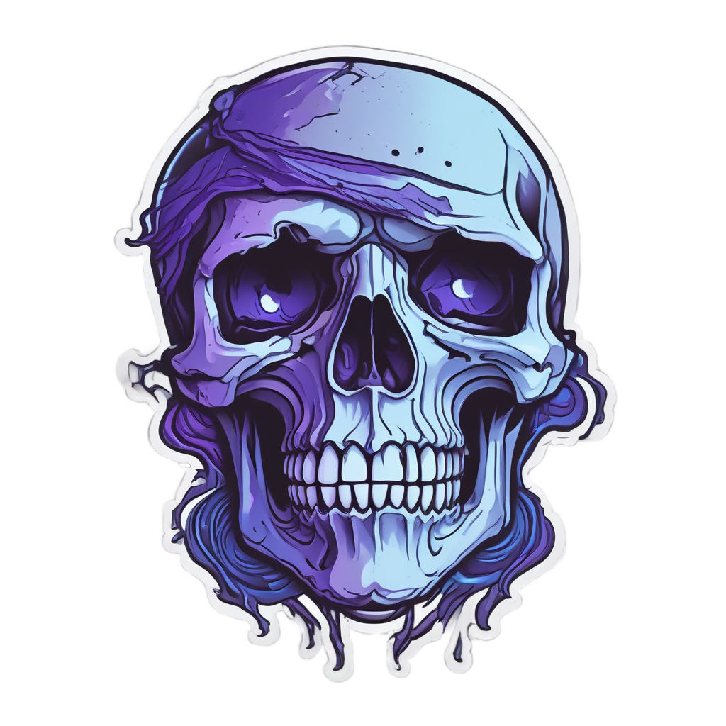 Melancholy Rose Tear — watercolor skull & roses stickers