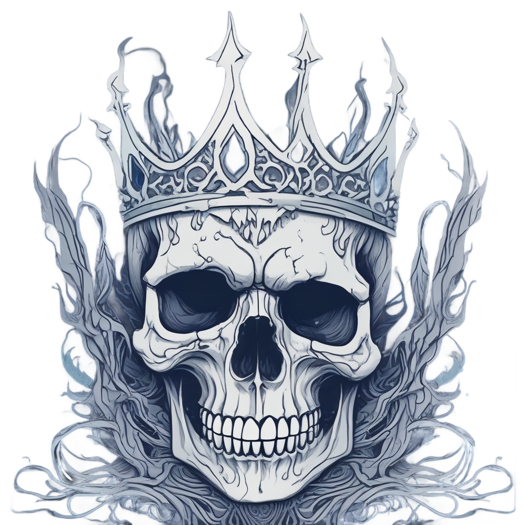 Melting Blue Fire Skull — flaming skull stickers