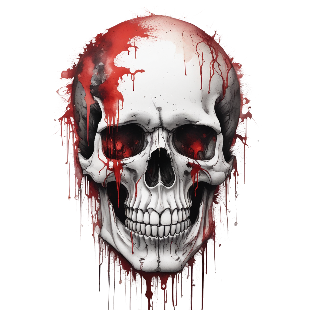 Melting Glitch Portrait — neon cyber skull stickers