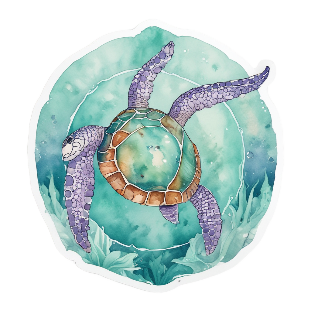 Mermaid Pearl Turtle — reptiles stickers