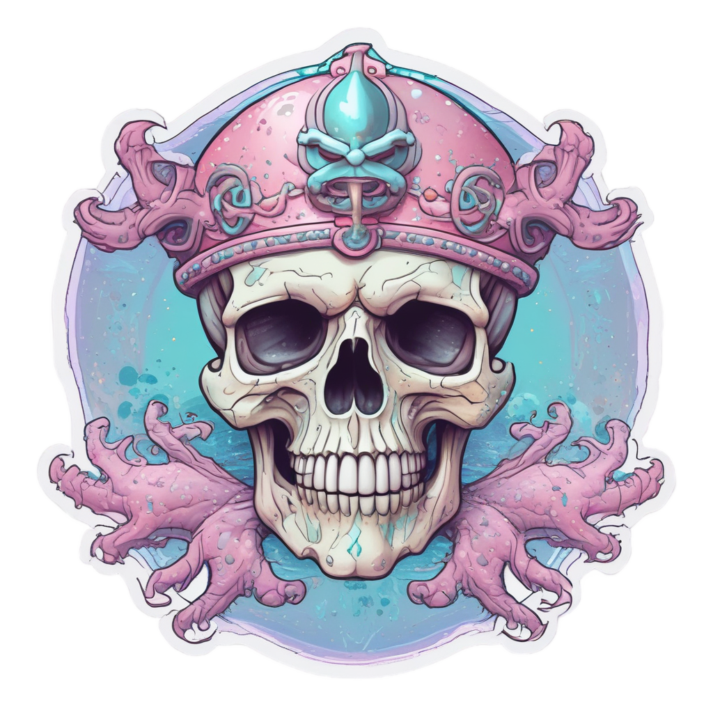 Mermaid Siren Skull — skull & crossbones stickers