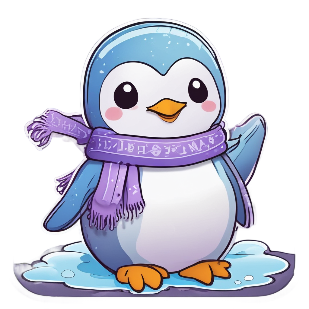 Merry Peace Penguin — groovy y2k stickers