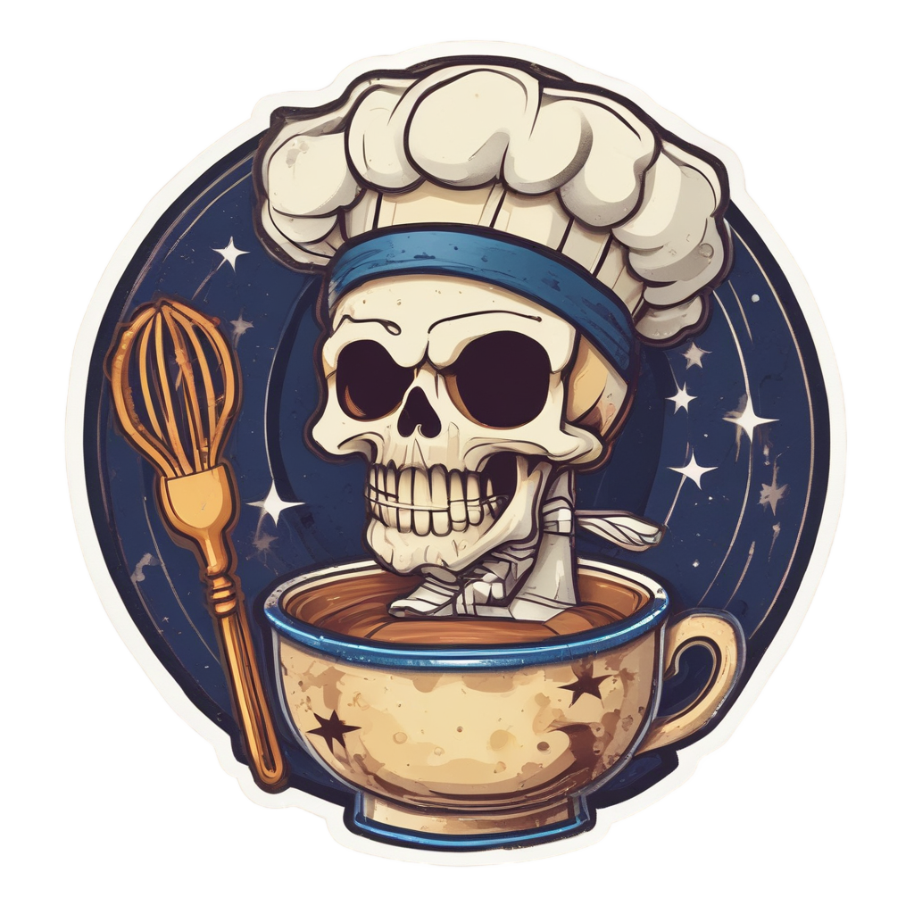 Midnight Baker Skull — cute skull stickers