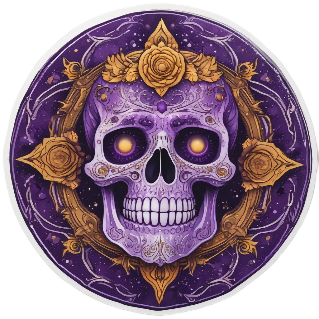 Midnight Marigold Gaze — sugar skull stickers