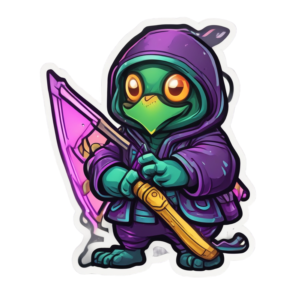 Midnight Neon Duck Ninja — farm animals stickers