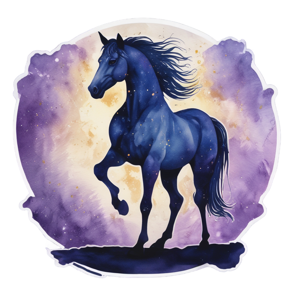 Midnight Steed Stargazer — farm animals stickers