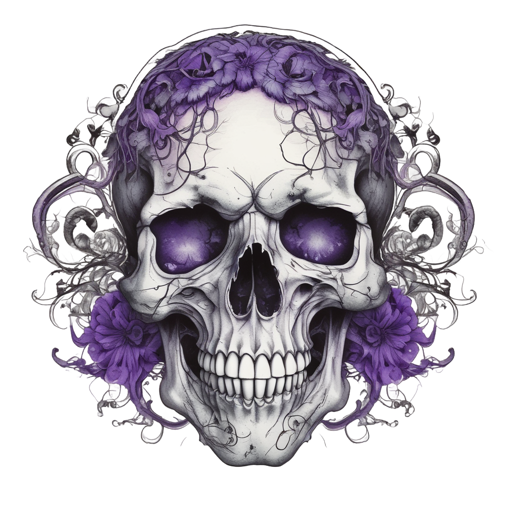 Midnight Vines Skull — spooky stickers