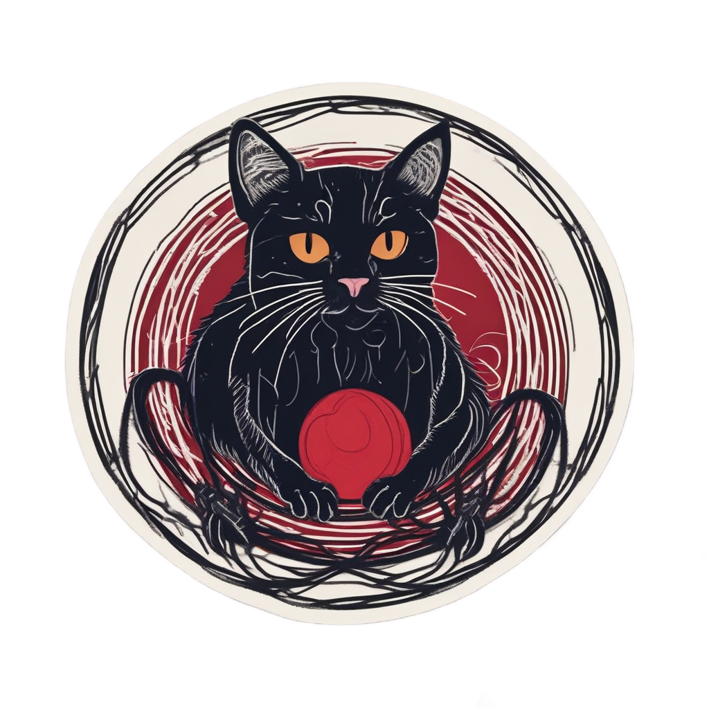 Midnight Yarn Weaver — cats stickers